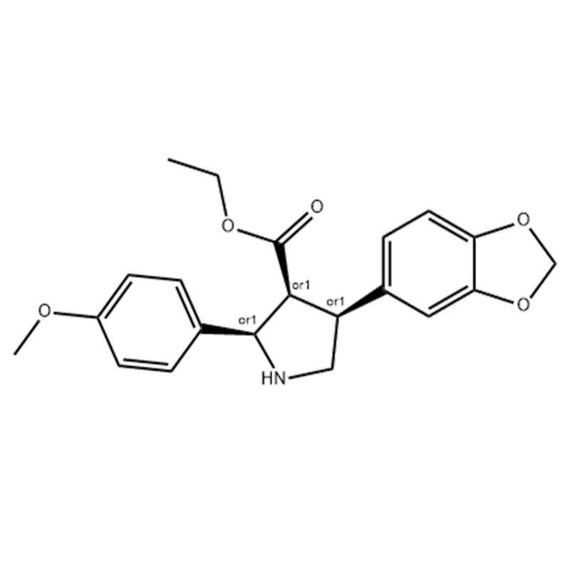 3-pyrrolidinecarbonzuur, 4-(1,3-benzodioxol-5-yl)-2-(4-methoxyfenyl)-, ethylester, (2α,3α,4α)-