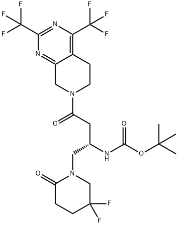 tert-Butyl-((1S)-3-{2,4-bis(trifluormethyl)-5,8-dihydropyrido[3,4-d]pyrimidine-7(6H)-yl}-1-[(5,5-difluor-2-oxopiperidine-1-yl)methyl]-3-oxopropyl)carbamaat